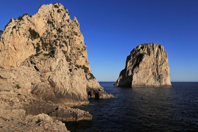 Capri island, evening at cape punta tragara