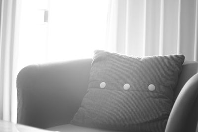 Close-up of sofa at home