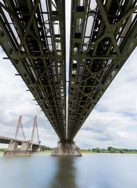 Railwaybridge near zaltbommel seen from below