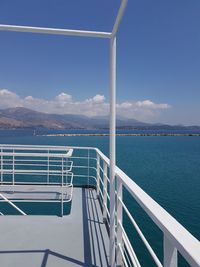 Scenic view of sea against blue sky