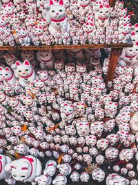 High angle view of decoration for sale in market