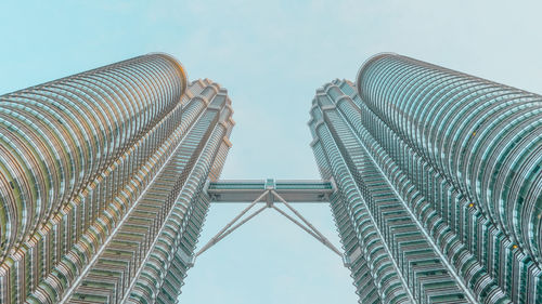 Low angle view of modern buildings against sky