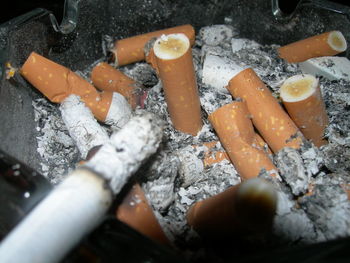 Close-up of cigarette smoking