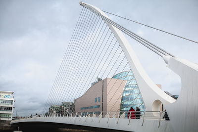 Low angle view of suspension bridge