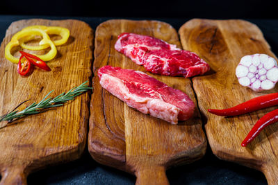 Close-up of food on cutting board