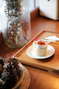 Close-up of cake on table