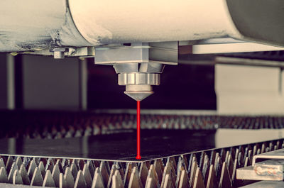 Metal cutting machine. laser cutting.close-up