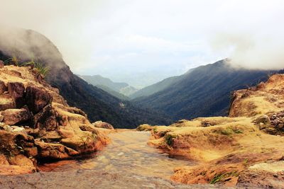 Scenic view of mountains against sky