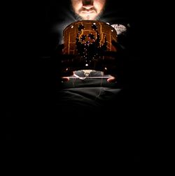 View of illuminated building