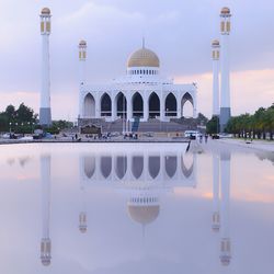 Reflection of building in lake