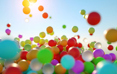 Full frame shot of balloons against sky