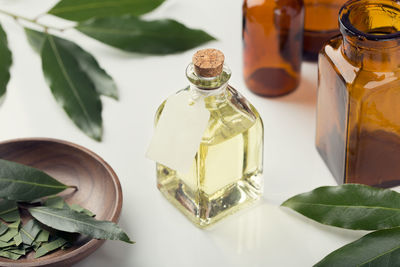 Close-up of drink served on table