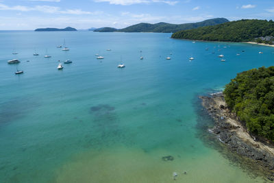 High angle view of sea against sky