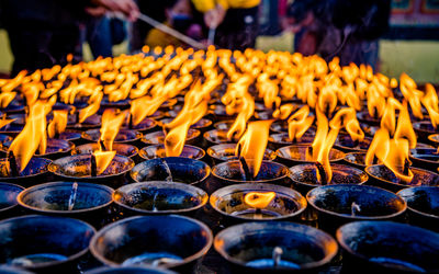 Close-up of spices in temple