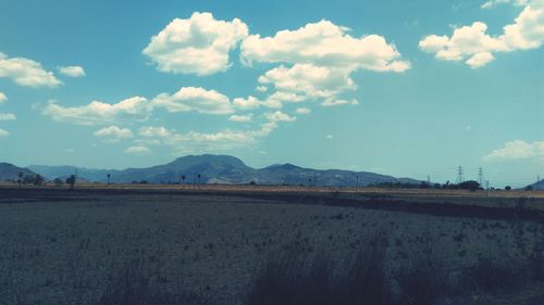 Scenic view of field against sky