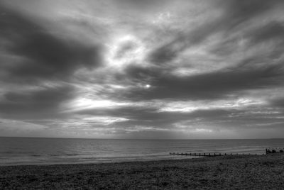 View of sea against cloudy sky