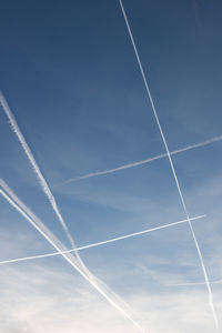 Low angle view of vapor trail in sky