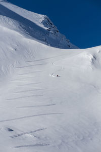 Aerial view of snowcapped mountain landscape