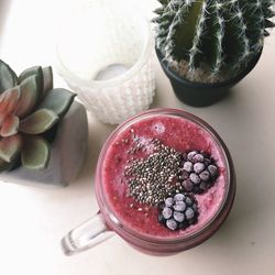 Close-up of juice in jar