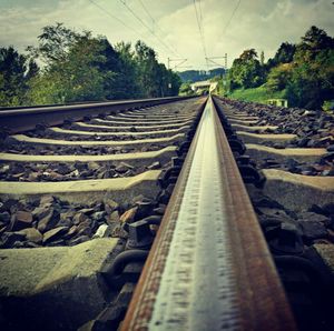 Surface level of railroad tracks