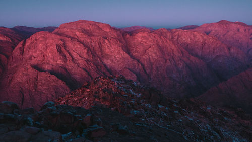 Scenic view of rock formations against sky