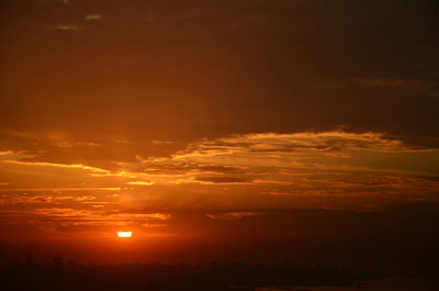 Scenic view of landscape against sky during sunset