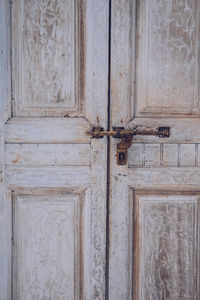 Close-up of old wooden door