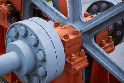 High angle view of machine part