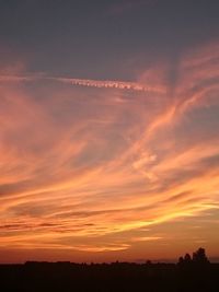 Scenic view of dramatic sky during sunset