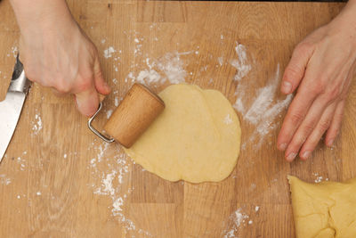 Midsection of woman preparing food
