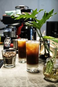 Close-up of coffee on table