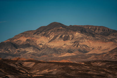 Scenic view of mountains against clear sky