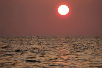 Scenic view of sea at sunset