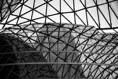 Low angle view of skylight in building