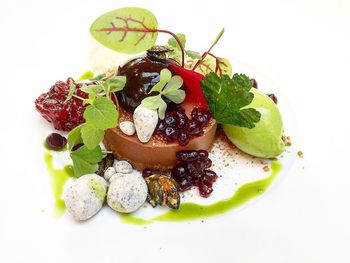 Close-up of dessert served in plate