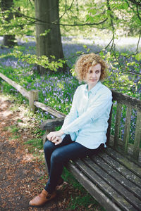 Portrait of young woman in the park