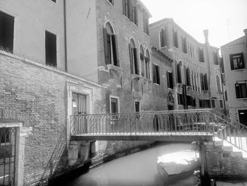 View of canal in city