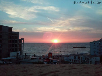 View of sea at sunset