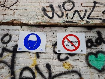 Close-up of graffiti on wall