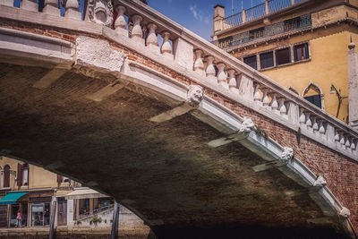 Low angle view of old building against sky