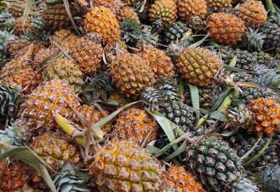 High angle view of fruits for sale in market