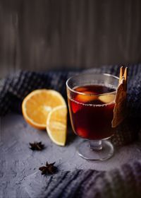 Close-up of drink on table