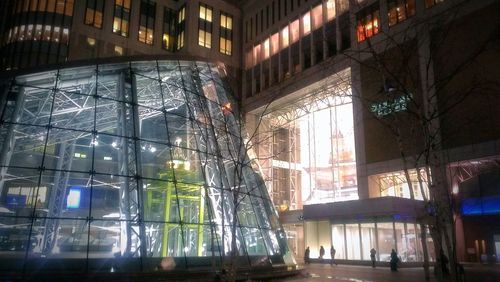 View of illuminated building at night