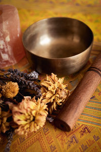 Close-up of food on table