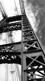 Low angle view of suspension bridge