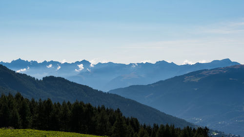 Scenic view of mountains against sky