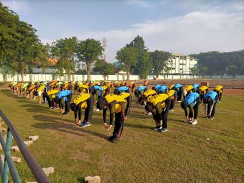 Group of people on field