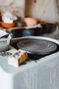 Close-up of dessert on table