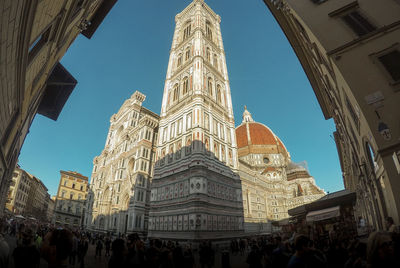 Low angle view of cathedral against clear sky