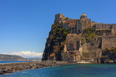 Amazing aragon castle view in the island of ischia